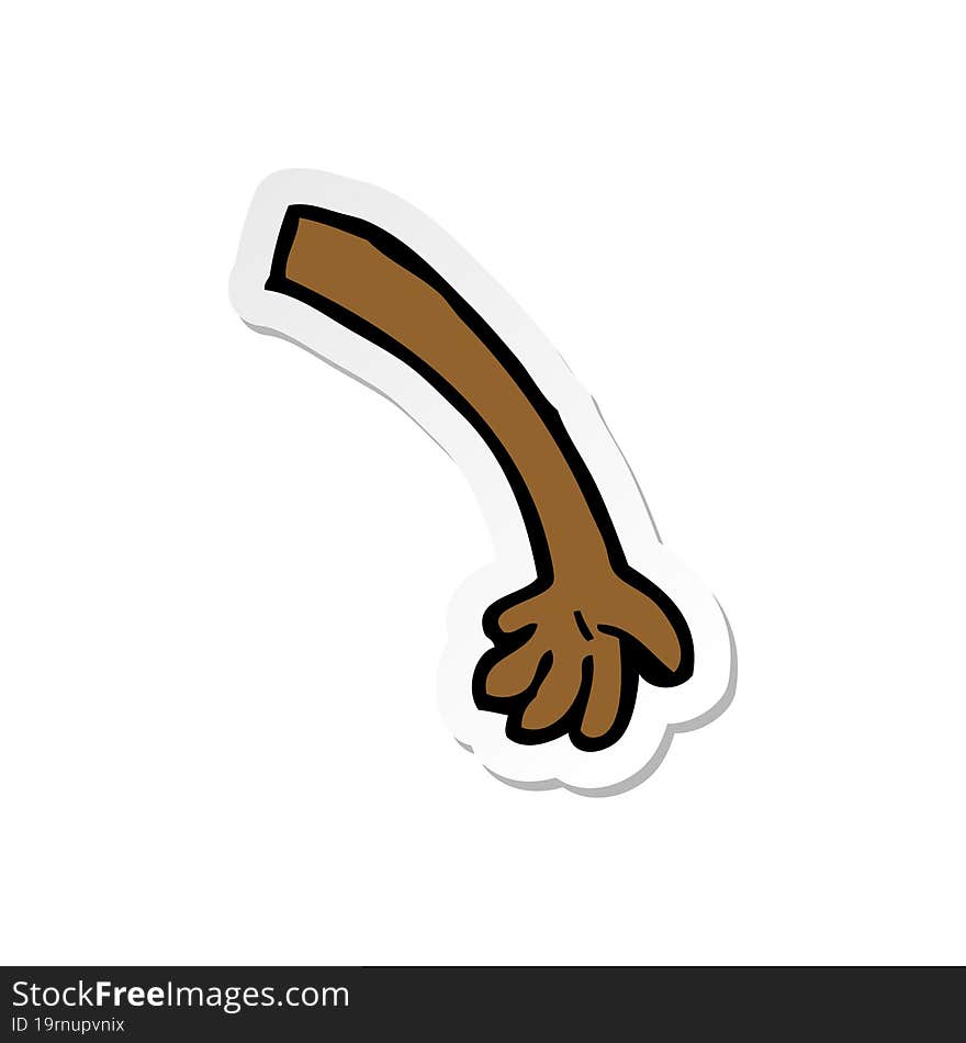 sticker of a cartoon arm