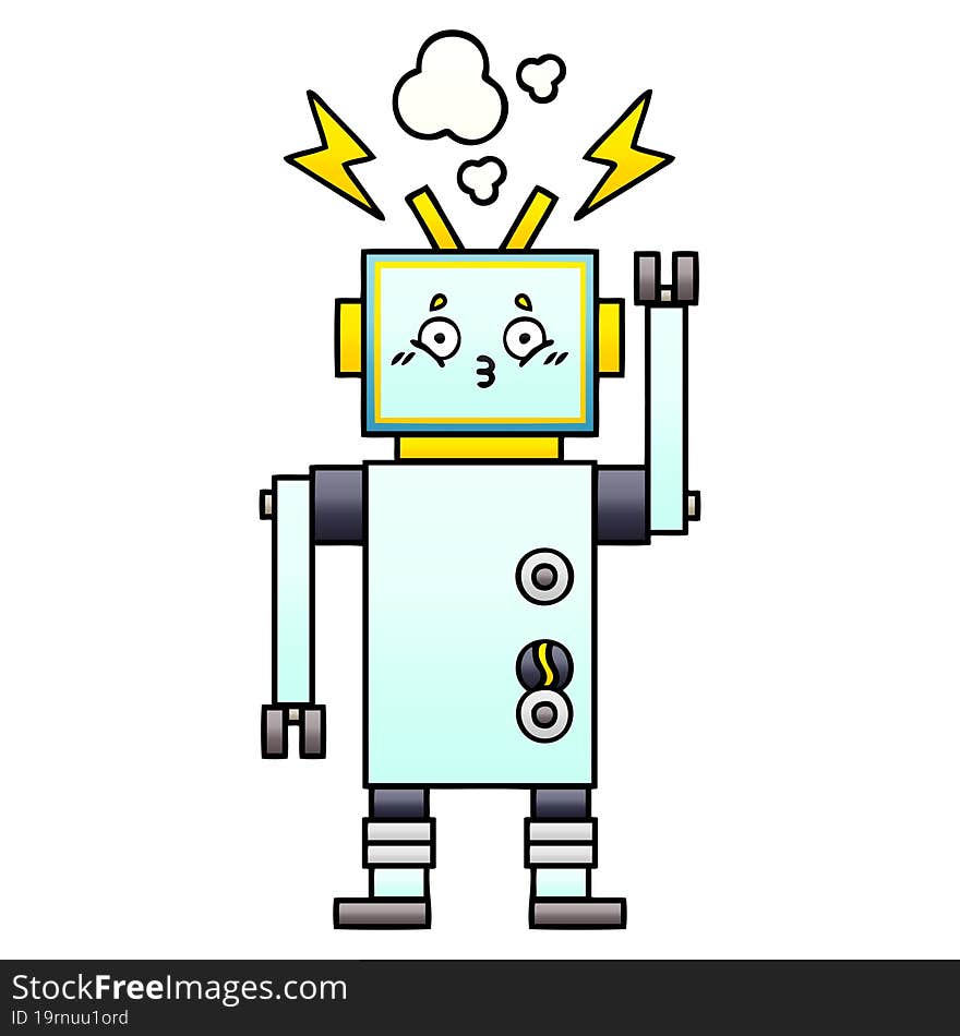 gradient shaded cartoon robot