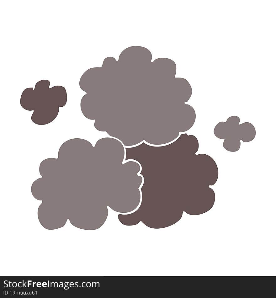 Flat Color Illustration Of A Cartoon Smoke Cloud