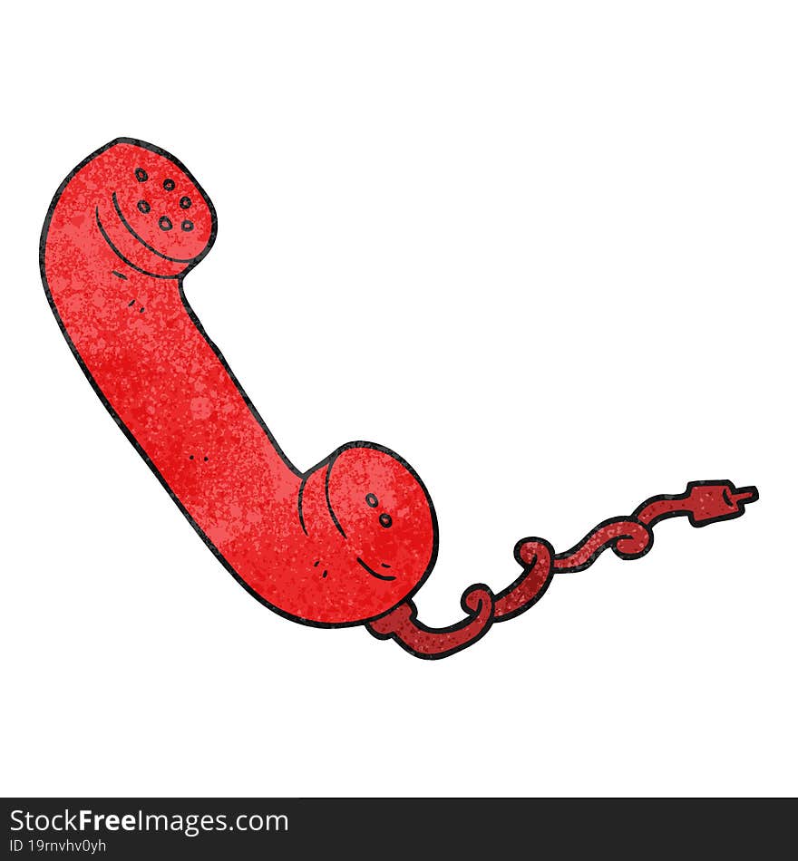 Textured Cartoon Telephone Receiver