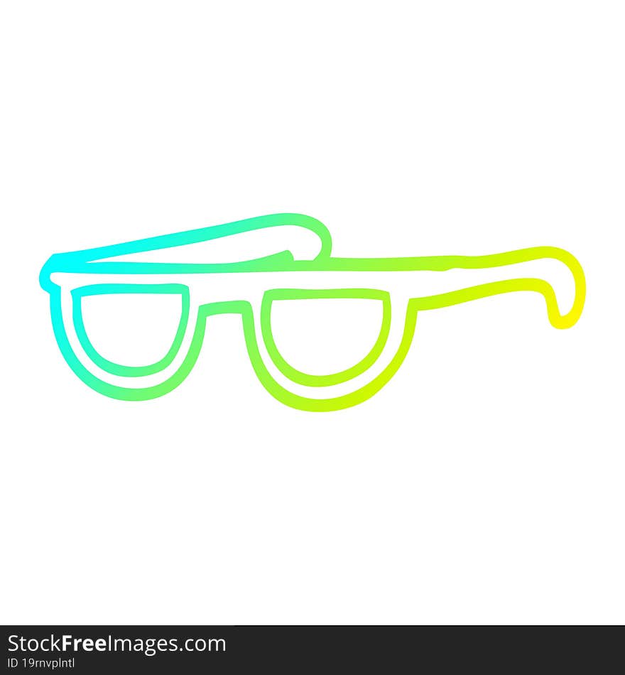 cold gradient line drawing cartoon cool sunglasses