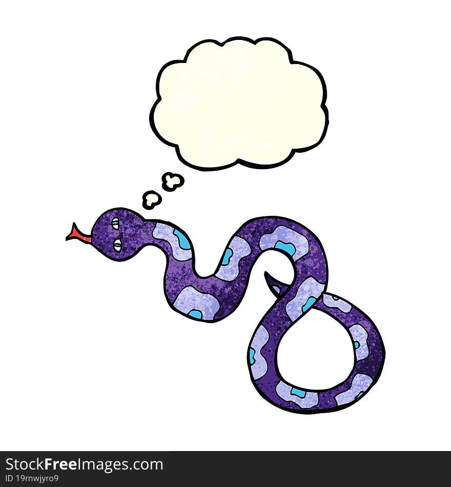 Cartoon Snake With Thought Bubble