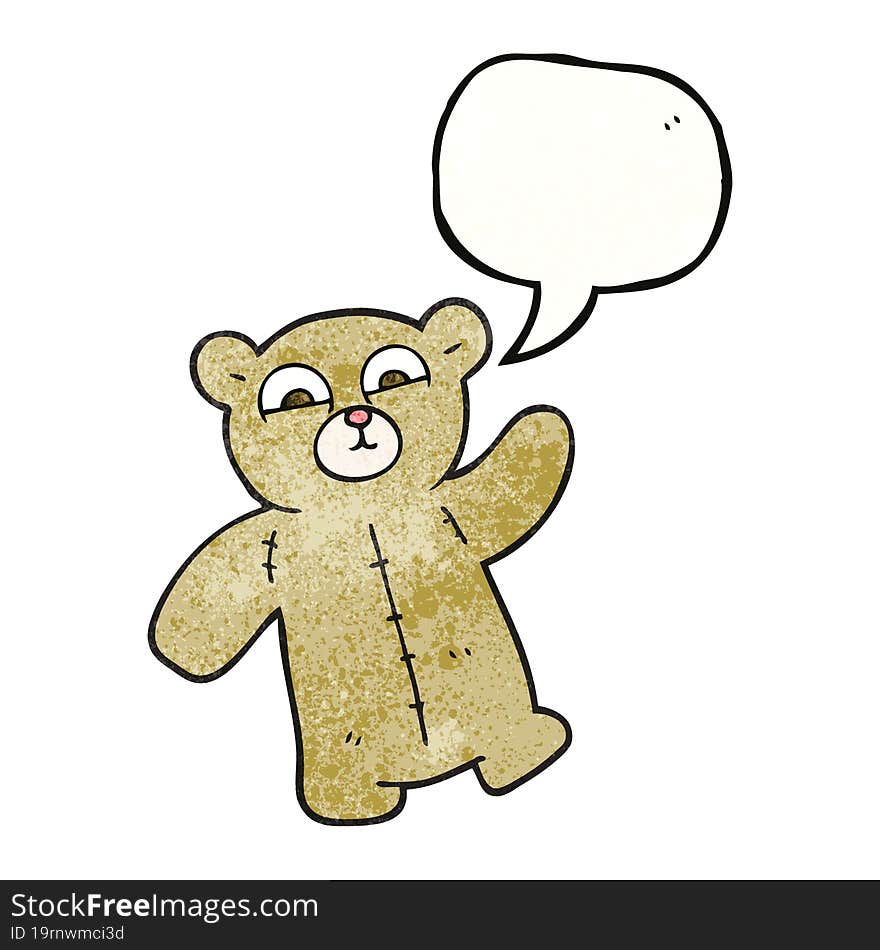 speech bubble textured cartoon teddy bear