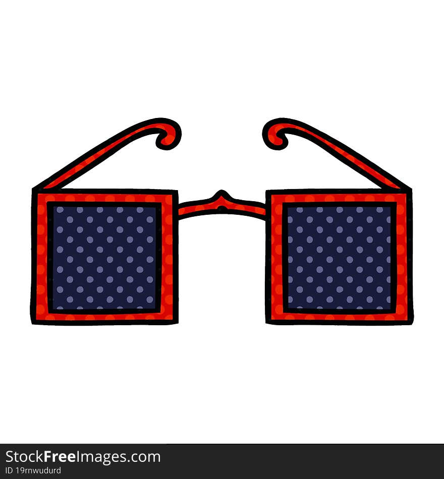 comic book style cartoon xray glasses