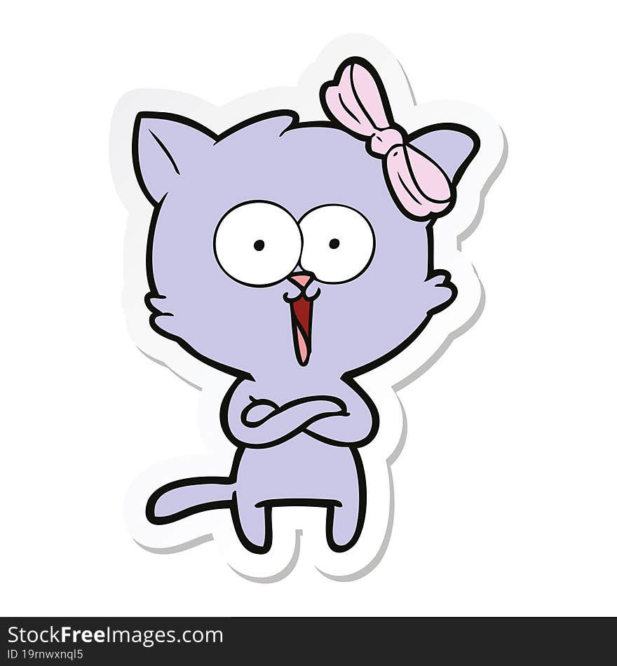 Sticker Of A Cartoon Cat