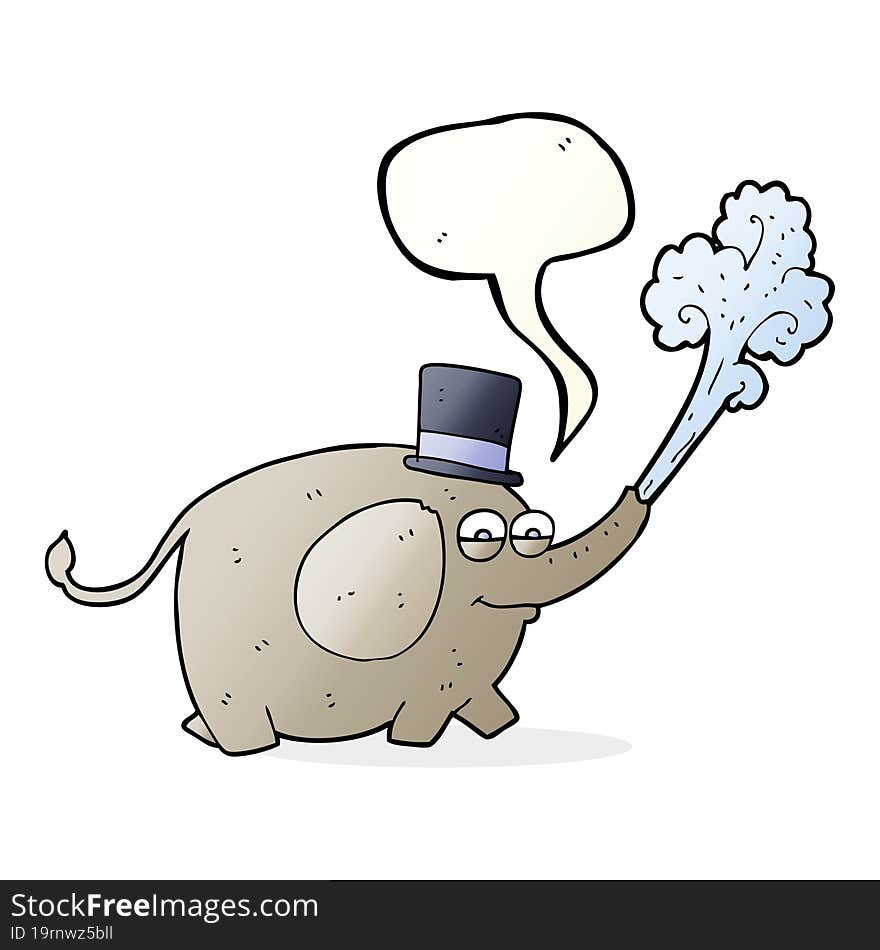 speech bubble cartoon elephant squirting water