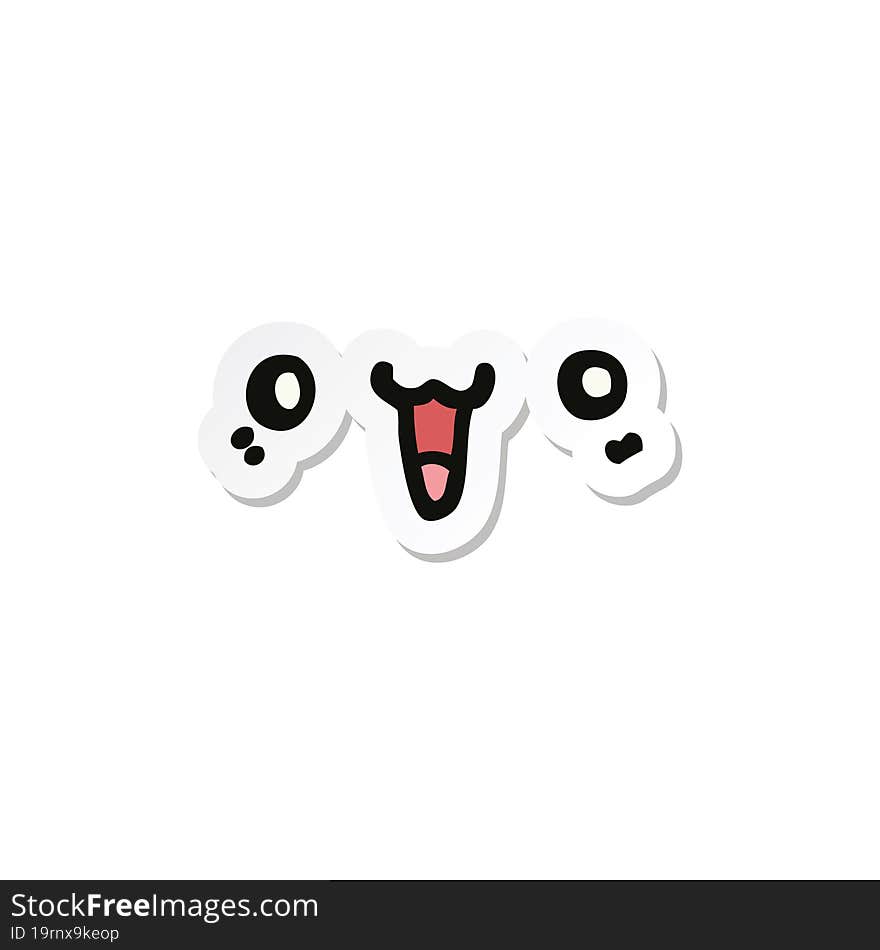 sticker of a happy cartoon face