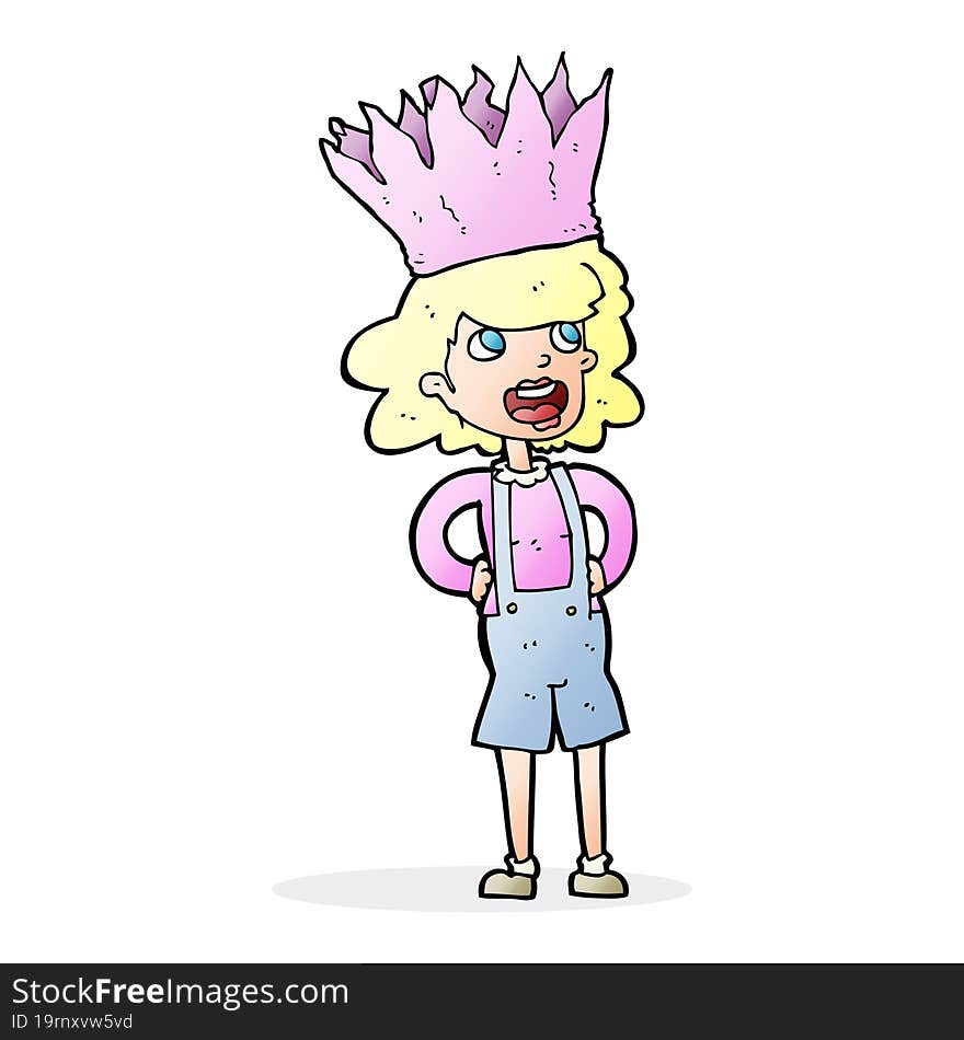 Cartoon Person Wearing Crown