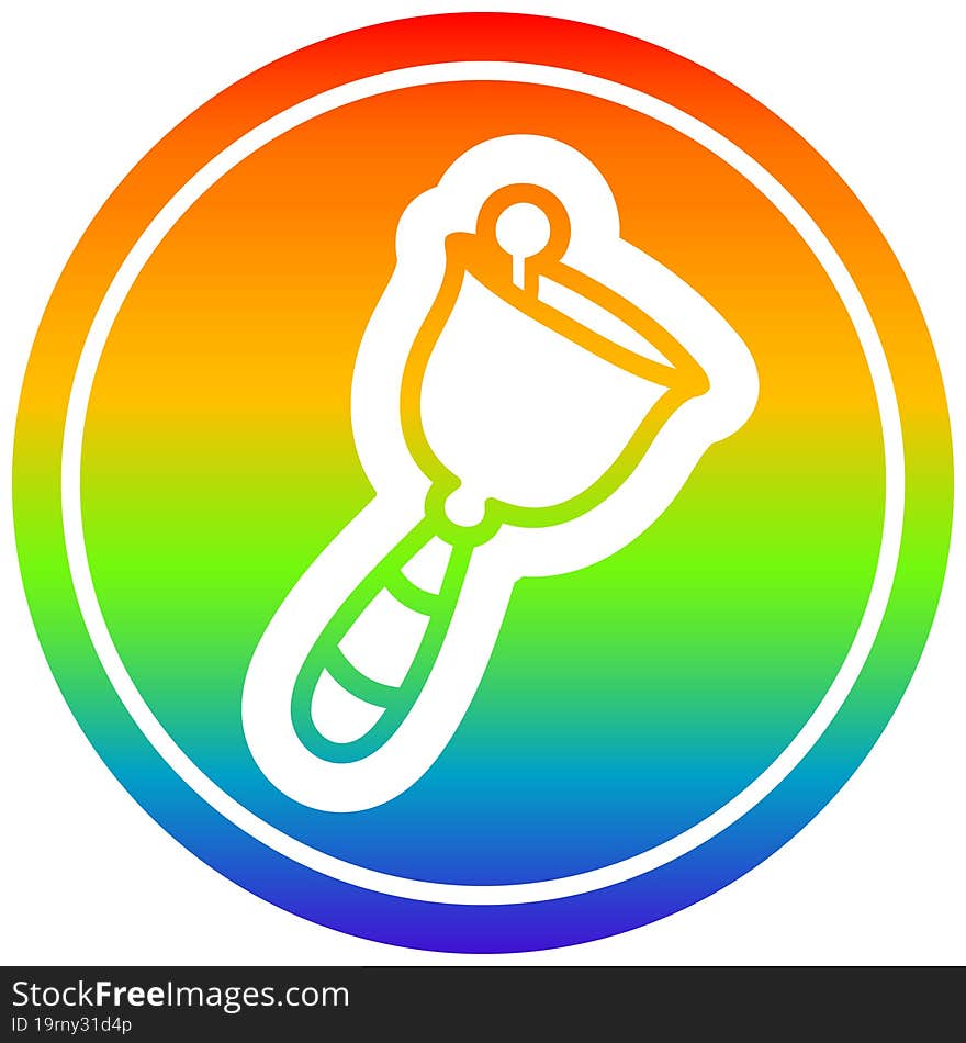 hand bell circular in rainbow spectrum