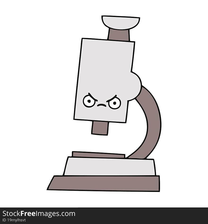 cute cartoon of a microscope. cute cartoon of a microscope