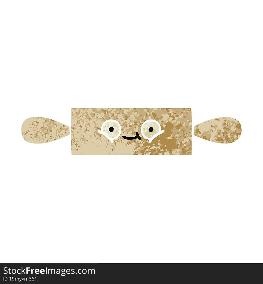 retro illustration style cartoon rolling pin