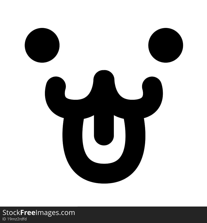 simple panting pet face icon