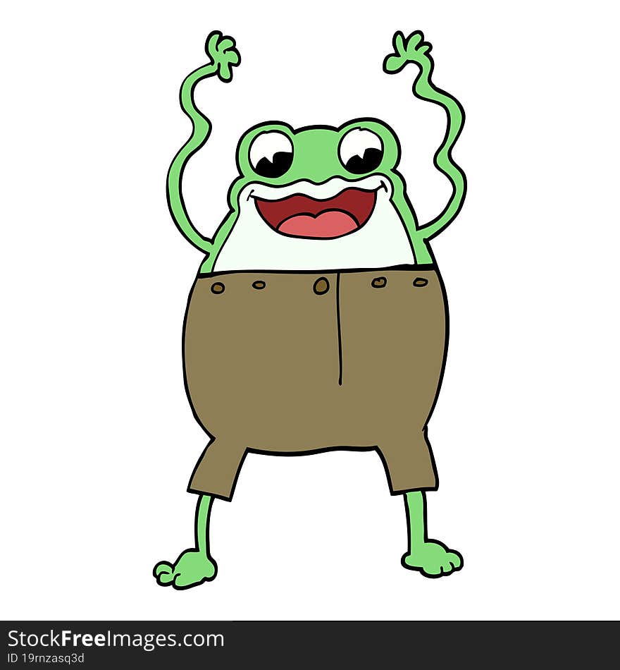 cartoon doodle frog