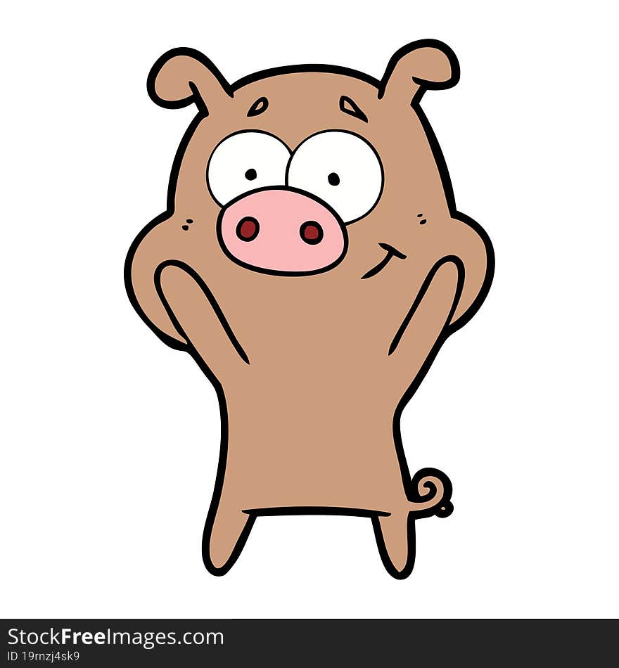 happy cartoon pig. happy cartoon pig