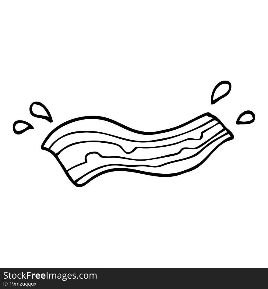 line drawing cartoon sizzling bacon