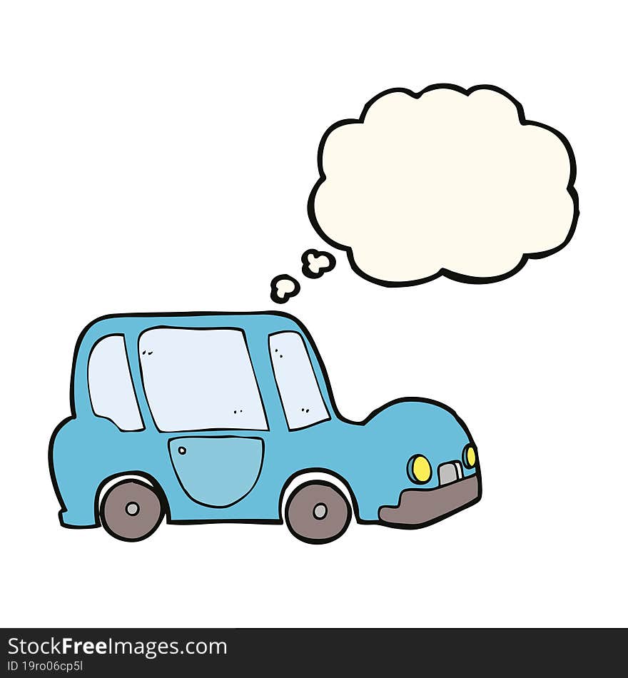 cartoon car with thought bubble