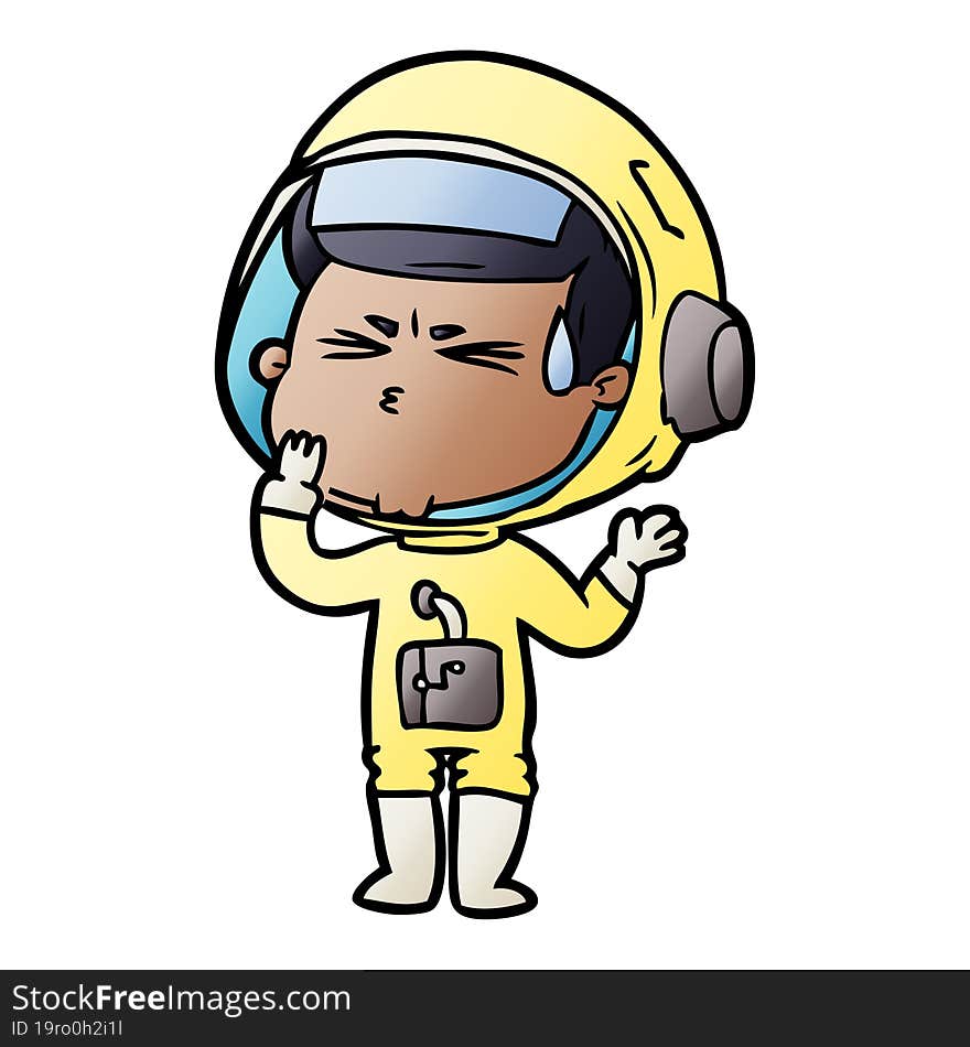 cartoon stressed astronaut. cartoon stressed astronaut