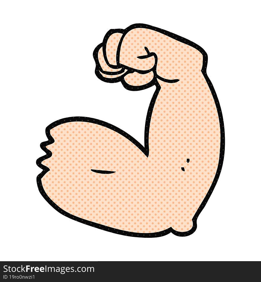 cartoon strong arm flexing bicep