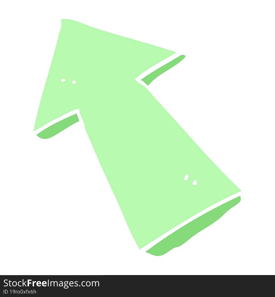 flat color illustration of pointing arrow. flat color illustration of pointing arrow