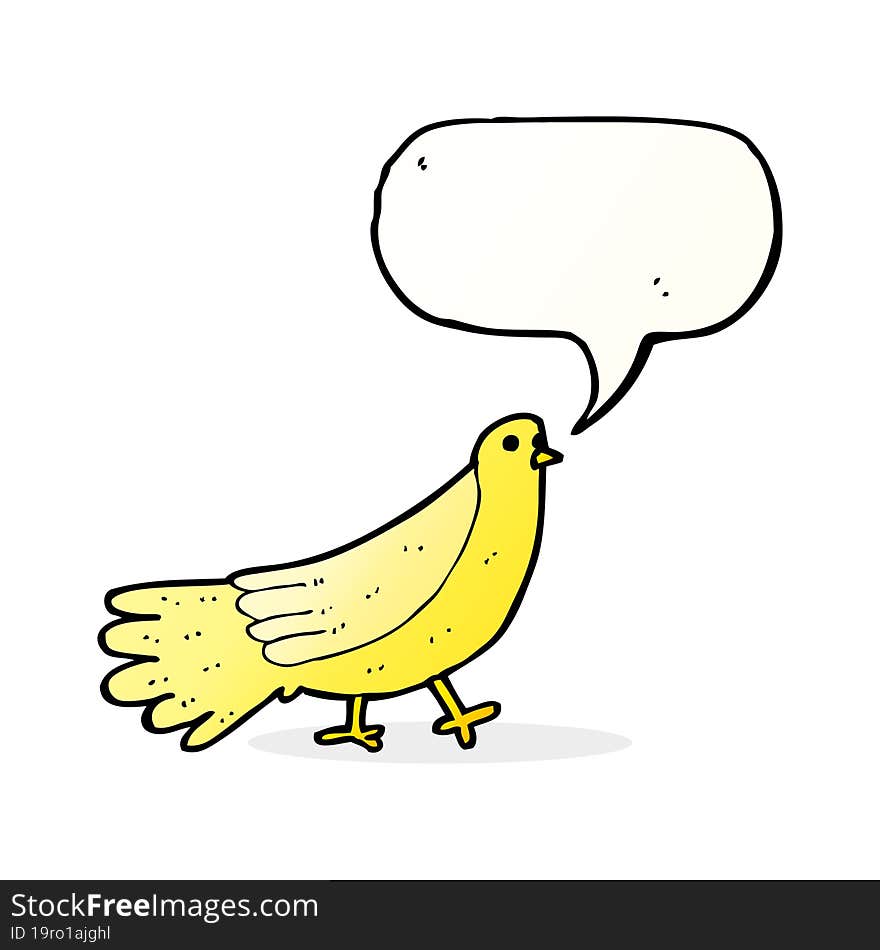 cartoon bird with speech bubble