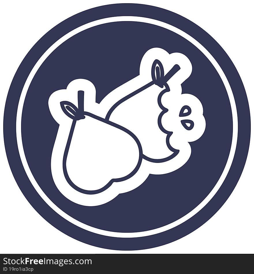 bitten pears circular icon