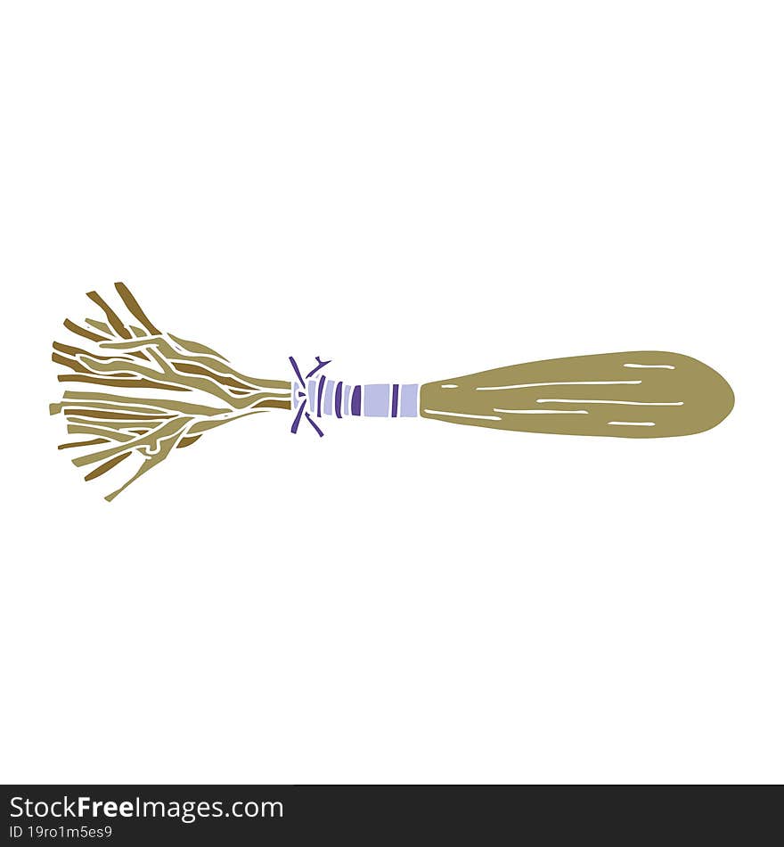 cartoon doodle magic broom