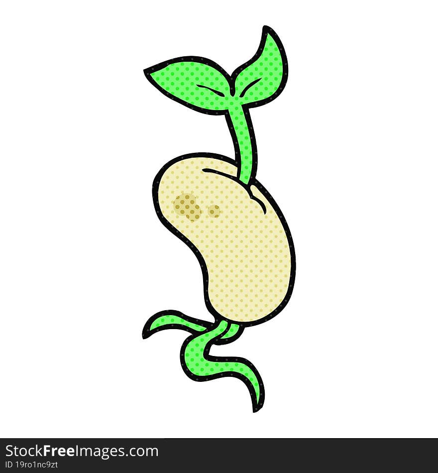 cartoon sprouting seed