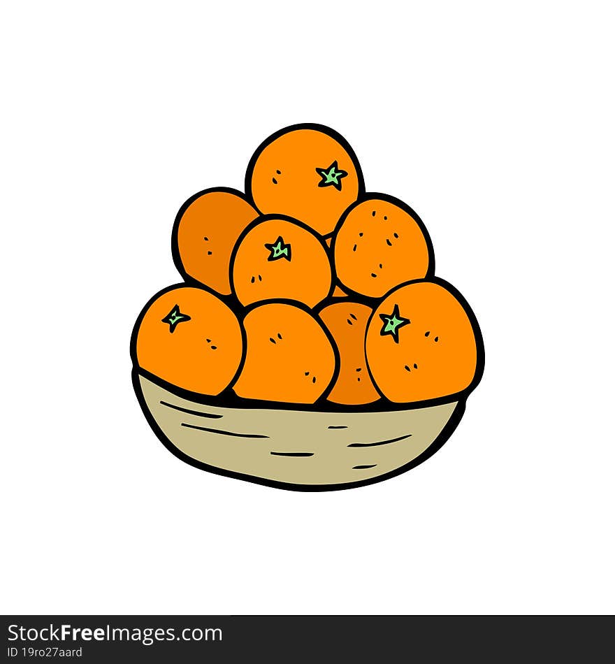 Cartoon Bowl Of Oranges