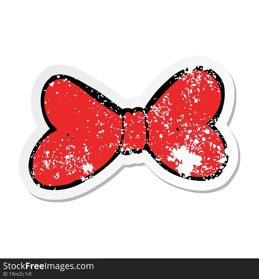 distressed sticker of a cartoon bow tie