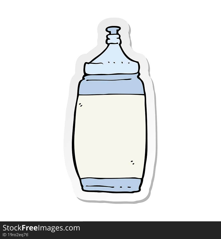 Sticker Of A Cartoon Water Bottle