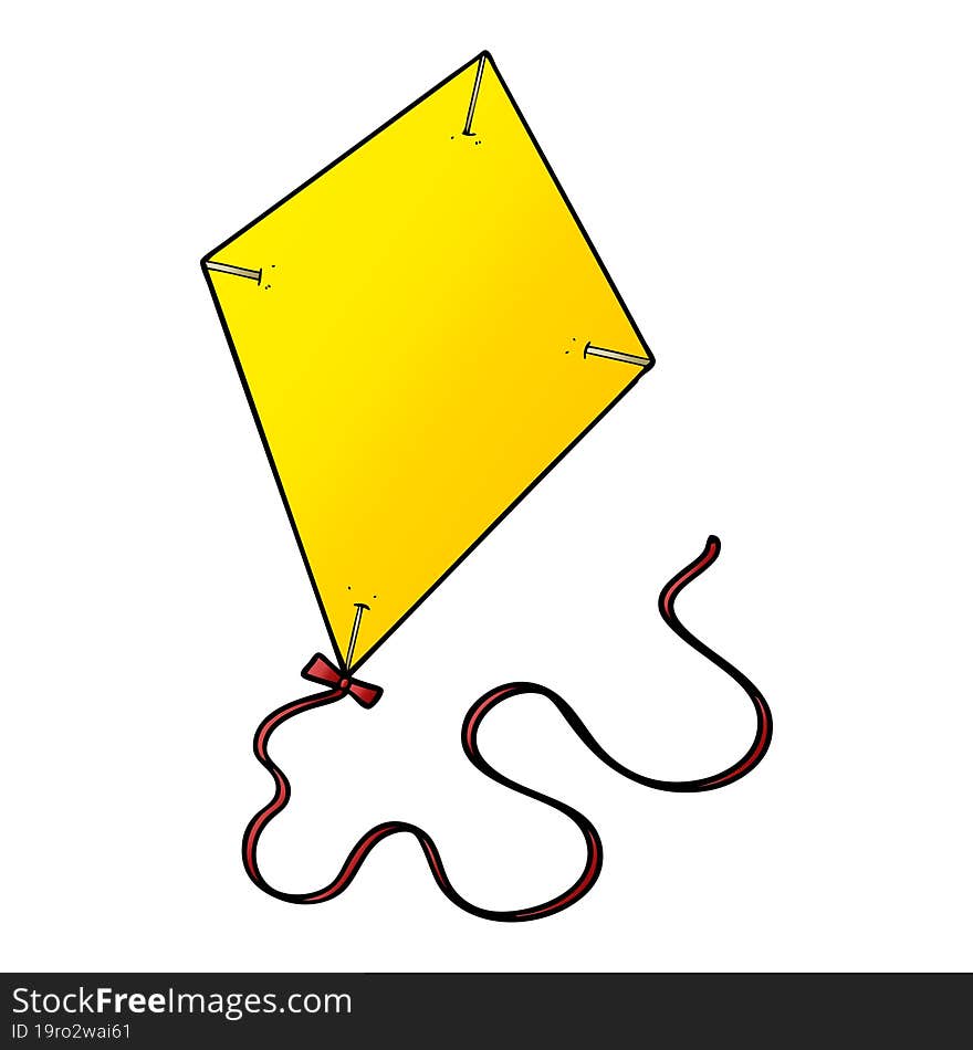 cartoon flying kite. cartoon flying kite