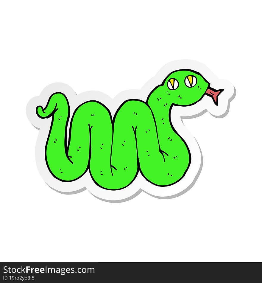 sticker of a funny cartoon snake