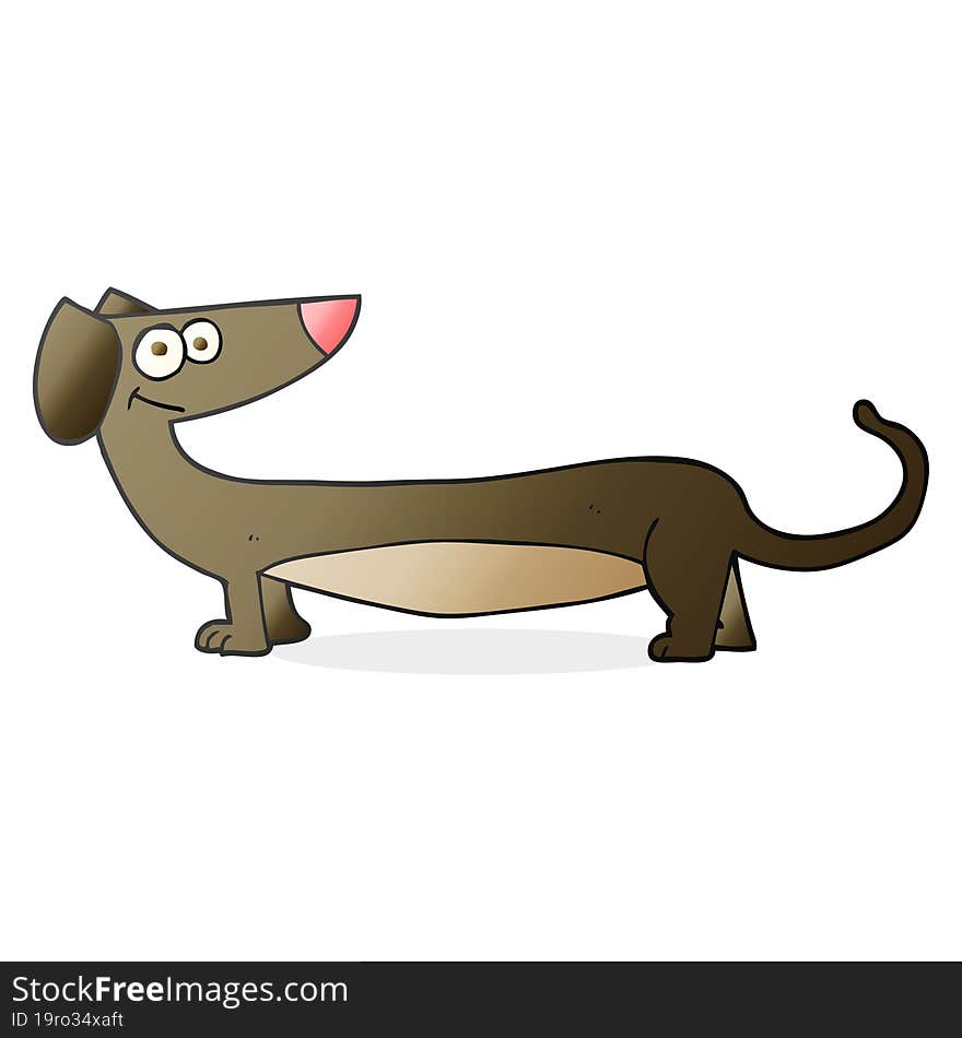 freehand drawn cartoon dachshund