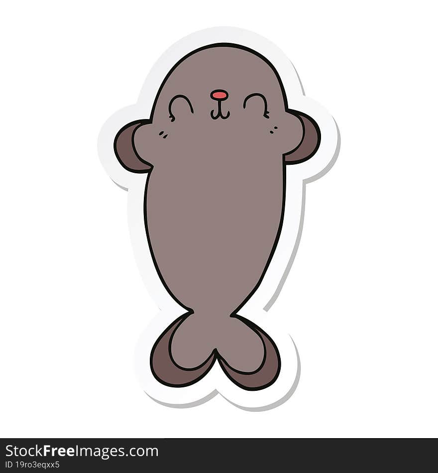 Sticker Of A Cartoon Seal