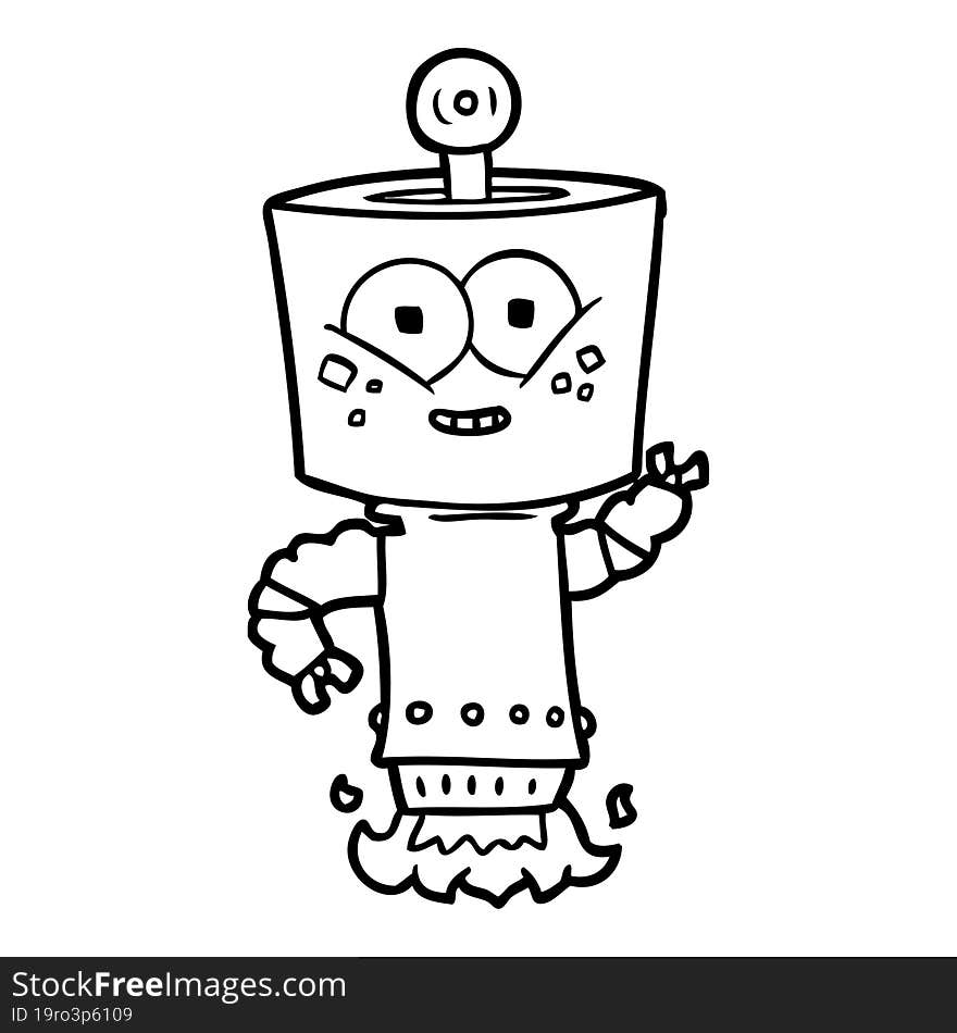 happy cartoon robot. happy cartoon robot