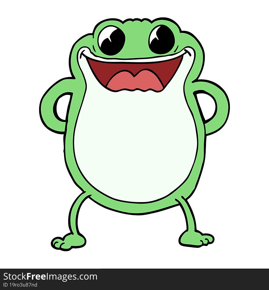 cartoon doodle frog