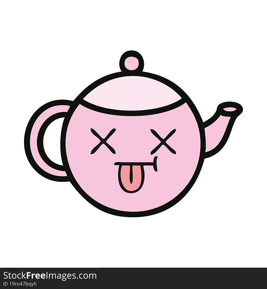 cute cartoon of a teapot. cute cartoon of a teapot