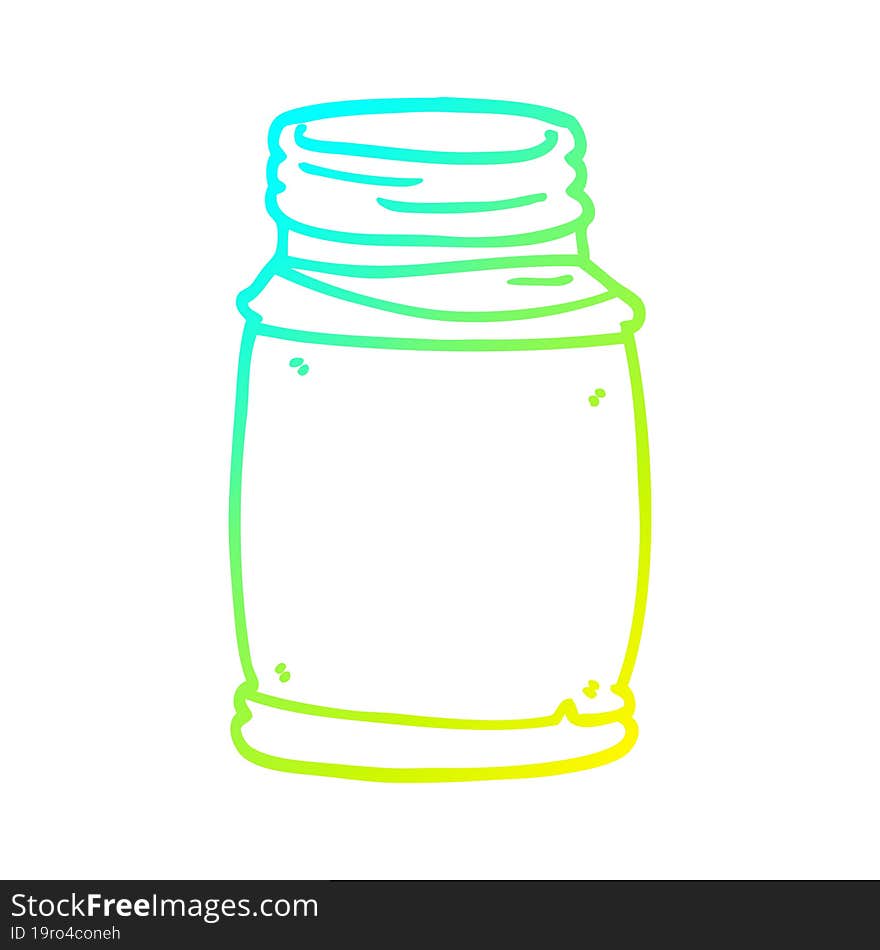 cold gradient line drawing cartoon glass jar