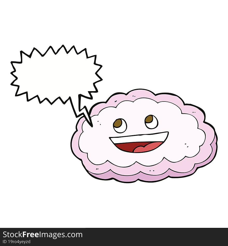 Cartoon Decorative Cloud With Speech Bubble