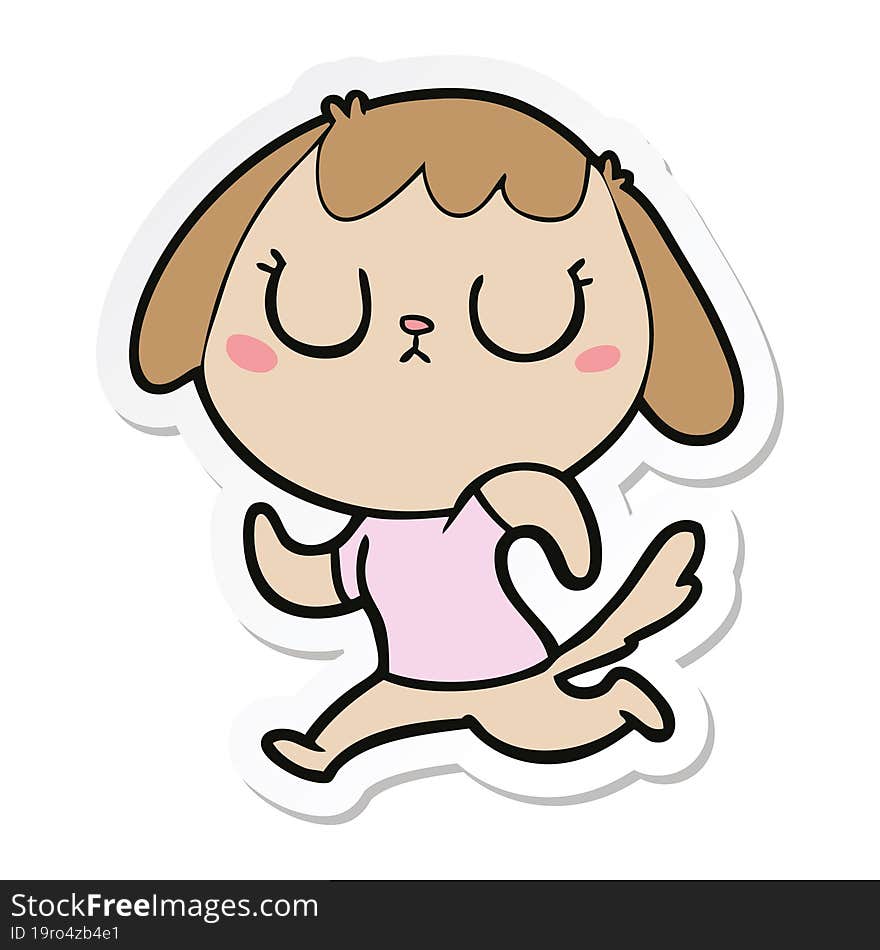 sticker of a cute cartoon dog