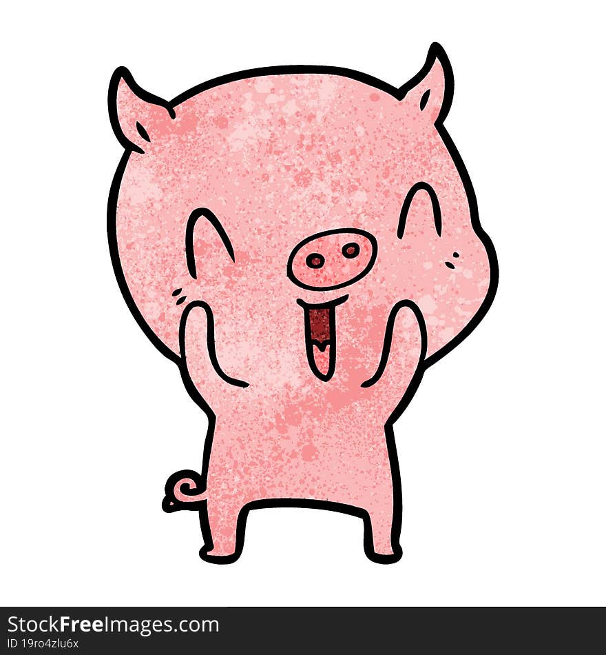 happy cartoon pig. happy cartoon pig