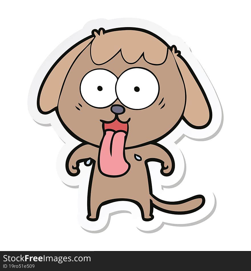 sticker of a cute cartoon dog