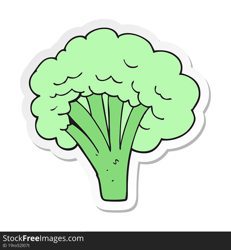 sticker of a cartoon broccoli