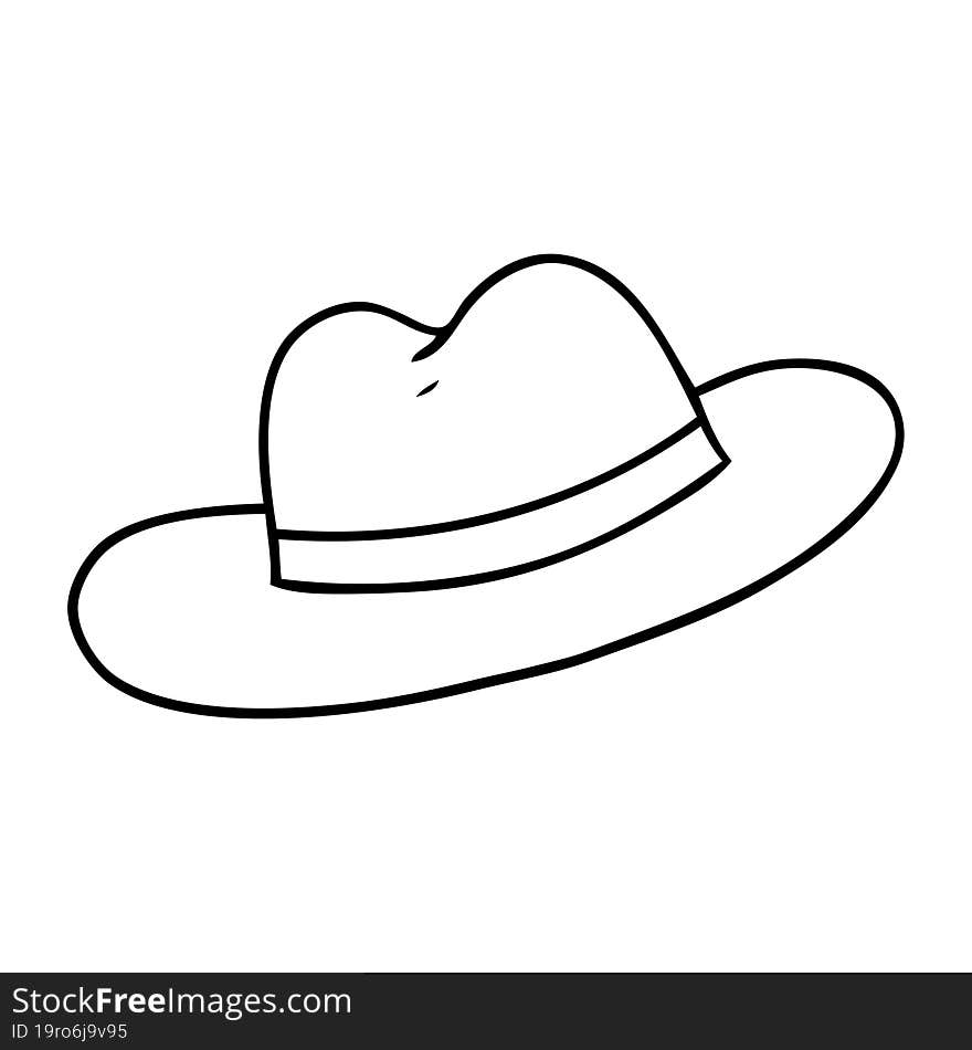 Line Drawing Doodle Of A Hat