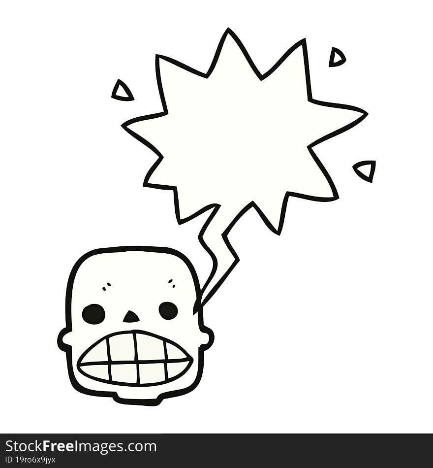 cartoon skull and speech bubble