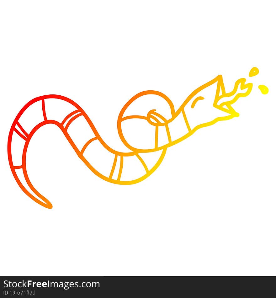 warm gradient line drawing hissing snake