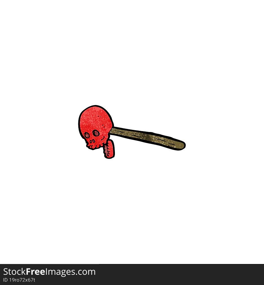 cartoon skull on stick