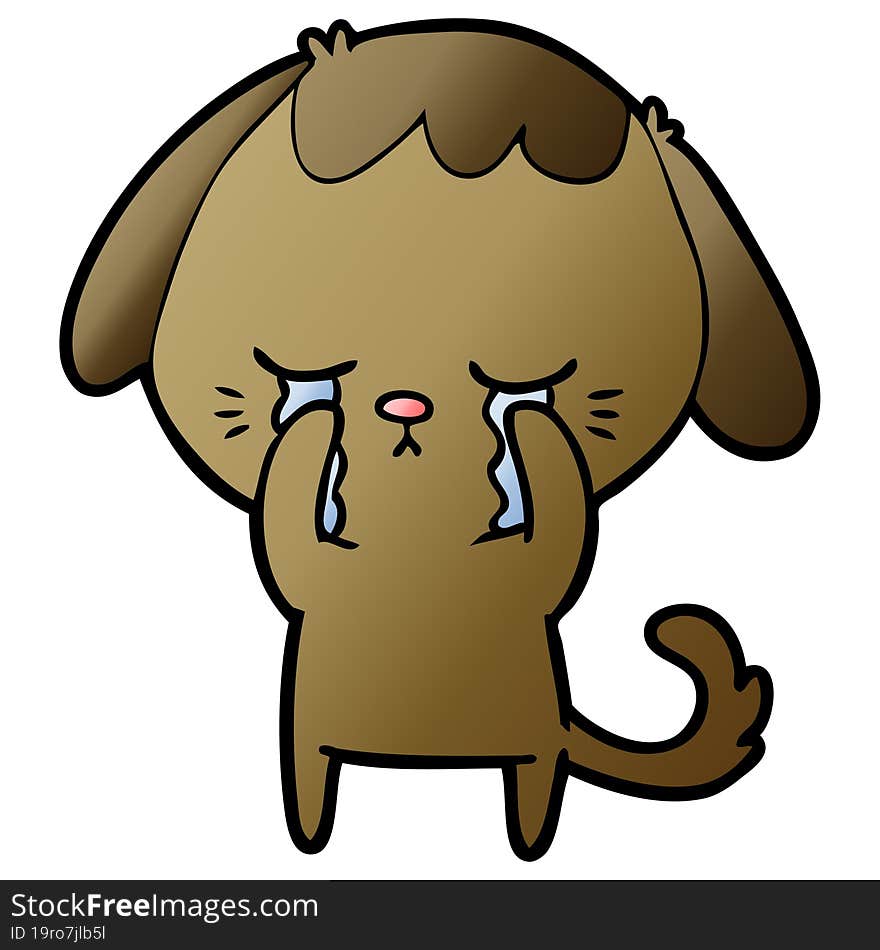 cute puppy crying cartoon. cute puppy crying cartoon