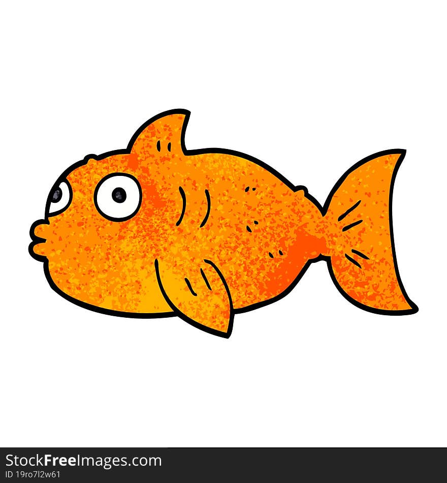 cartoon doodle surprised fish