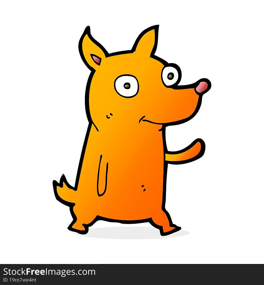 cartoon little dog waving